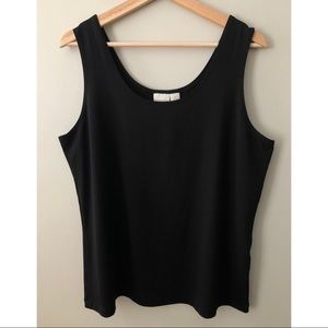 Chico’s • 3 • Stretch Spandex Scoop Neck Basic Black Tank Top